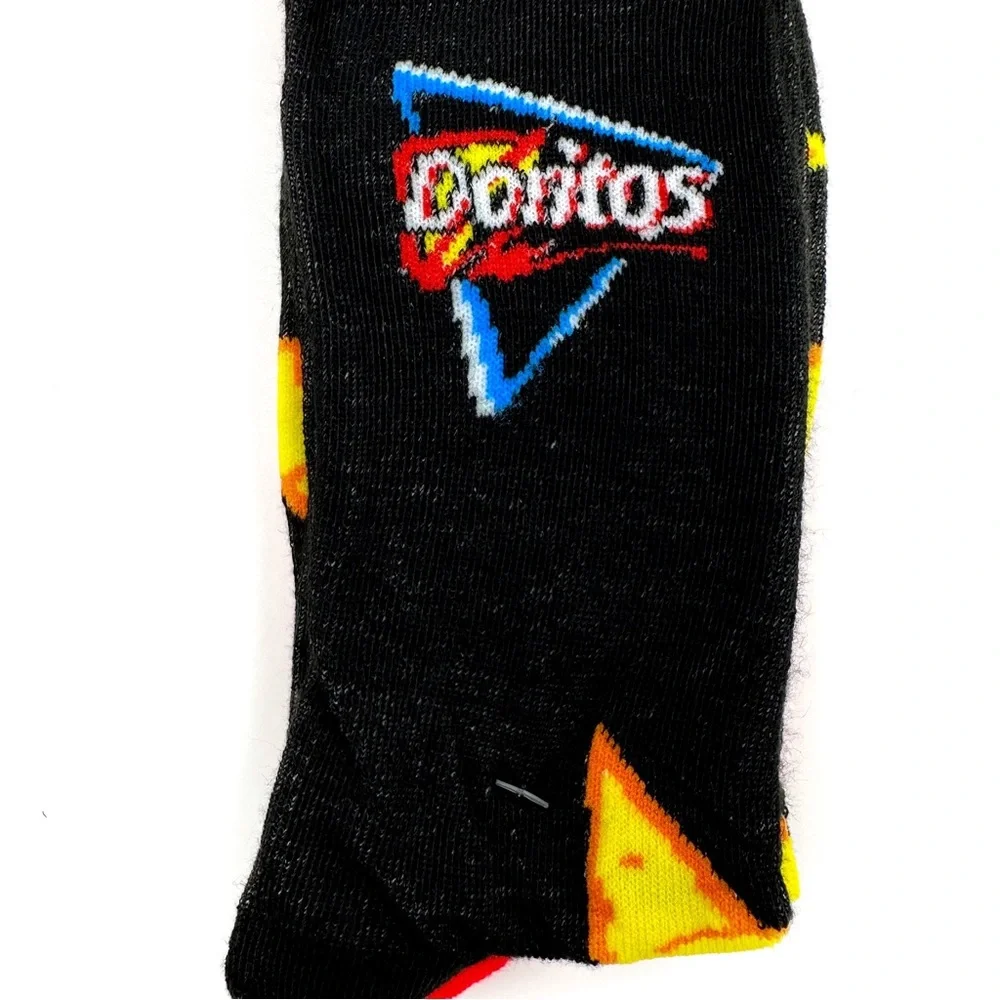 Doritos Chips Logo Crew Socks Mens Womens Fun Novelty Gift Red Black 2 Pairs